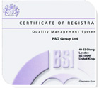 BS EN ISO 9001:2000 Accreditation Certificate.